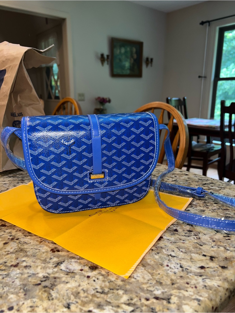 Blue Goyard-STYLE messenger bag NEW